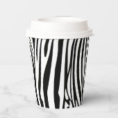 モノグラム白黒ゼブラストライプのパターン 紙コップ (裏面)