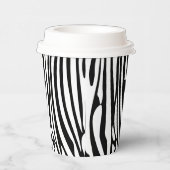 モノグラム白黒ゼブラストライプのパターン 紙コップ (右)