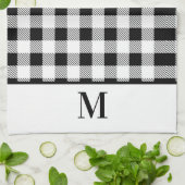 モノグラム白黒バッファロープレイドバスタオルセット キッチンタオル (折り畳み)