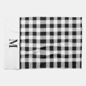 モノグラム白黒バッファロープレイドバスタオルセット キッチンタオル (横)