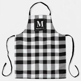 モノグラム白黒バッファロープレイド エプロン