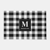 モノグラム白黒バッファロープレイド ドアマット (正面)