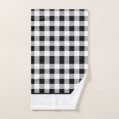 モノグラム白黒バッファロープレイド バスタオルセット (ハンドタオル)