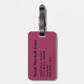 モノグラム白黒バレーボールボールサングリアピンク ラゲッジタグ (裏面縦)