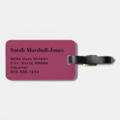 モノグラム白黒バレーボールボールサングリアピンク ラゲッジタグ (裏面横)