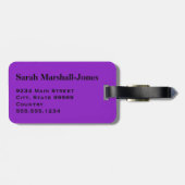 モノグラム白黒バレーボールボール、紫 ラゲッジタグ (裏面横)