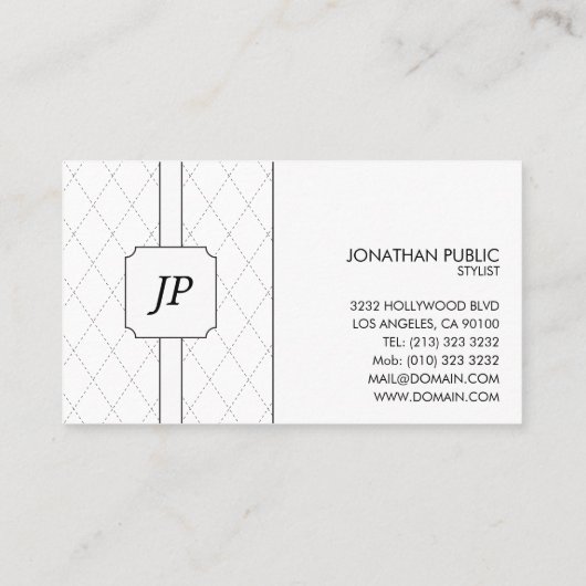 モノグラム白黒パターン 名刺 (裏面)