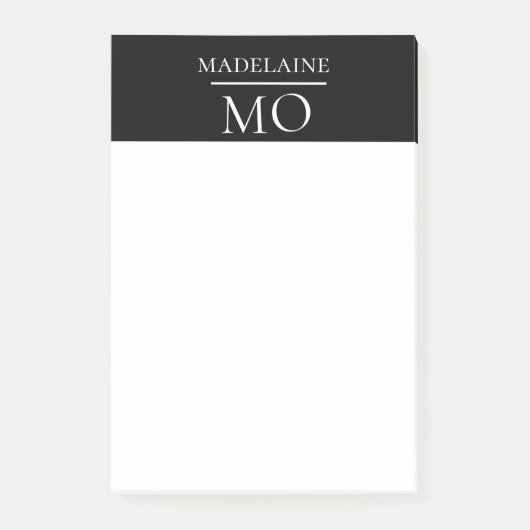モノグラム白黒パーソナル ポストイット (正面)