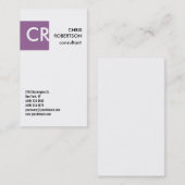 モノグラム白黒パープルビジネスカード 名刺 (正面/裏面)