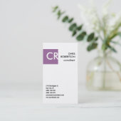 モノグラム白黒パープルビジネスカード 名刺 (スタンド正面)