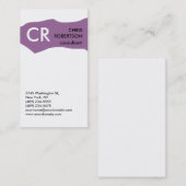 モノグラム白黒パープルビジネスカード 名刺 (正面/裏面)