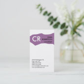 モノグラム白黒パープルビジネスカード 名刺 (スタンド正面)