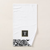 モノグラム白黒ブラシテクスチャ バスタオルセット (ハンドタオル)