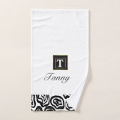 モノグラム白黒ブラシ仕上げテクスチャバスタオルSe バスタオルセット (ハンドタオル)