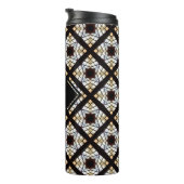 モノグラム白黒ブルージオメトリックパターン タンブラー (回転右)