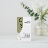 モノグラム白黒ベージュ名刺 名刺 (スタンド正面)