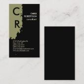 モノグラム白黒ベージュ名刺 名刺 (正面/裏面)