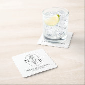 モノグラム白黒ミニマクラシックリスト結婚ズ ペーパーコースター (インサイチュ)