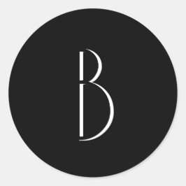 モノグラム白黒ミニマルモダンタイポグラフィ ラウンドシール