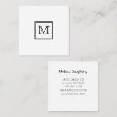 モノグラム白黒ミニマル スクエア名刺 (正面/裏面)