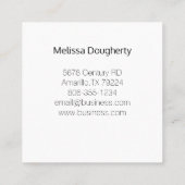 モノグラム白黒ミニマル スクエア名刺 (裏面)