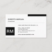 モノグラム白黒モダン名刺 名刺 (裏面)