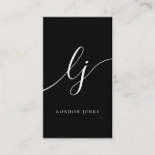 モノグラム白黒モダン書フェミニン道 名刺 (正面)