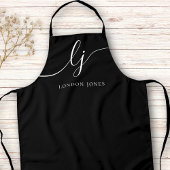 モノグラム白黒モダン書ミニマル道 エプロン