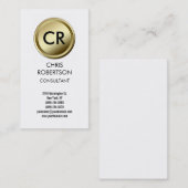 モノグラム白黒ラウンドボタン名刺 名刺 (正面/裏面)