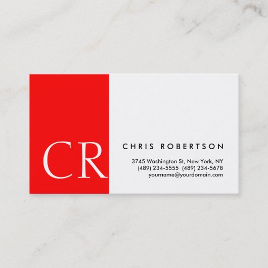 モノグラム白黒レッドストライプ名刺 名刺 (正面)