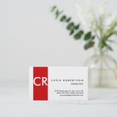 モノグラム白黒レッドストライプ名刺 名刺 (スタンド正面)