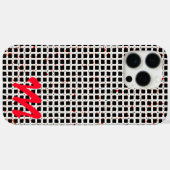 モノグラム白黒レッドパターンのカスタマイズ Case-Mate iPhoneケース (裏面 (横))