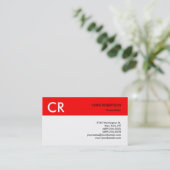 モノグラム白黒レッドビジネスカード 名刺 (スタンド正面)