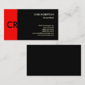 モノグラム白黒レッドビジネスカード 名刺 (正面/裏面)