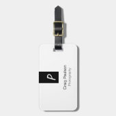 モノグラム白黒写真ミニマモダンリスト ラゲッジタグ (正面縦)