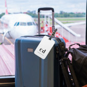 モノグラム白黒名イニシャル エレガント ラゲッジタグ