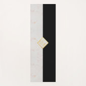 モノグラム白黒大理石エレガント金ゴールドスクリプト ヨガマット (正面)