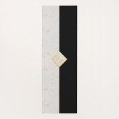 モノグラム白黒大理石エレガント金ゴールドスクリプト ヨガマット (裏面)