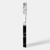 モノグラム白黒大理石カスタム文字 iPhoneケース (右側面)