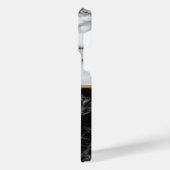 モノグラム白黒大理石カスタム文字 iPhoneケース (左側面)