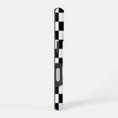 モノグラム白黒市松模様にパターン iPhone 16ケース (右側面)