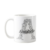 モノグラム白黒植物フローラA