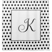 モノグラム白黒水玉模様エレガント シャワーカーテン (正面)