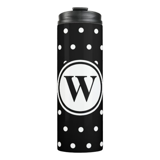 モノグラム白黒水玉模様 タンブラー (正面)