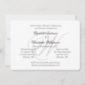 モノグラム白黒結婚シルバーのリハーサル 招待状 (正面)