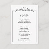 モノグラム白黒縁ど結婚フローラ詳細 エンクロージャーカード (正面)