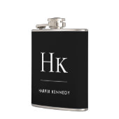 モノグラム白黒 パーソナライズされた フラスク (左)