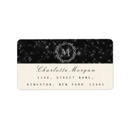 モノグラム白黒RSVPクリーミーアイボリー ラベル