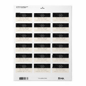 モノグラム白黒RSVPクリーミーアイボリー ラベル (フルシート)