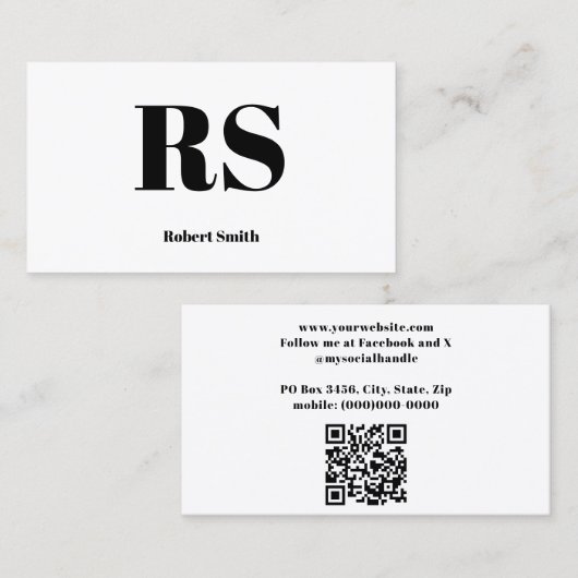 モノグラム白 名刺 (正面/裏面)